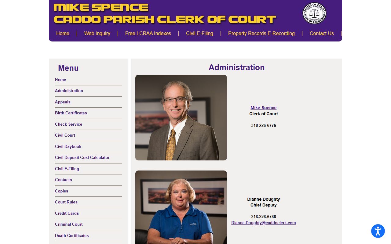 Caddo Parish Clerk of Court administration records source