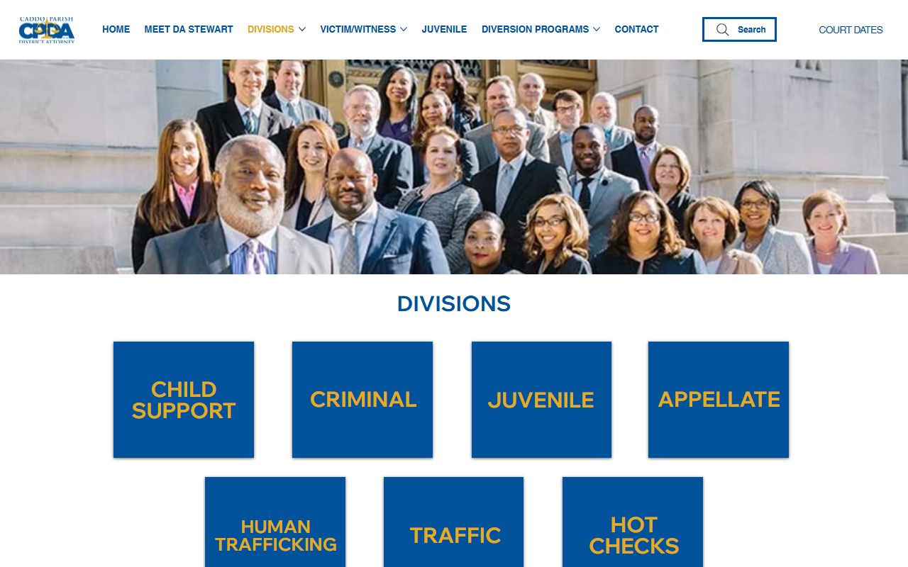 Caddo Parish criminal court records District Attorney divisions