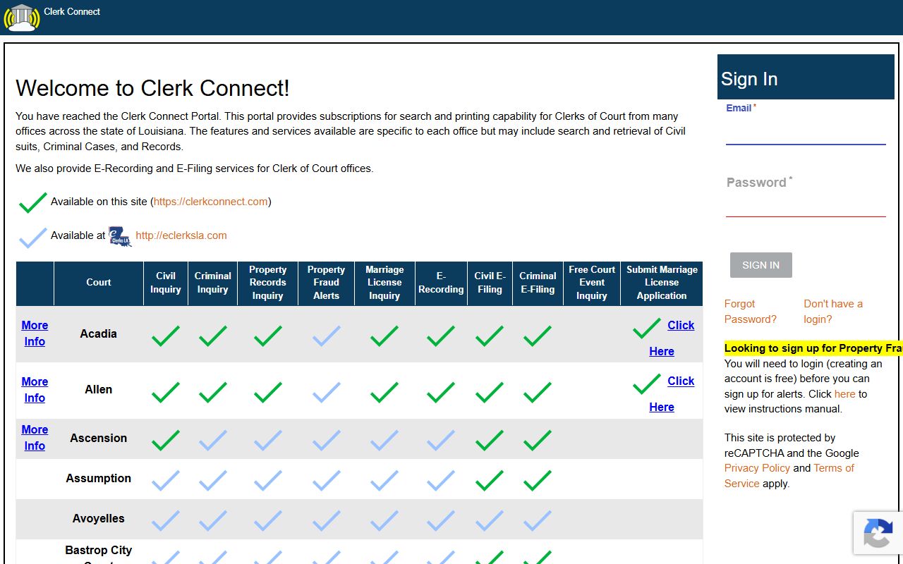 Caddo Parish court records Clerk Connect portal