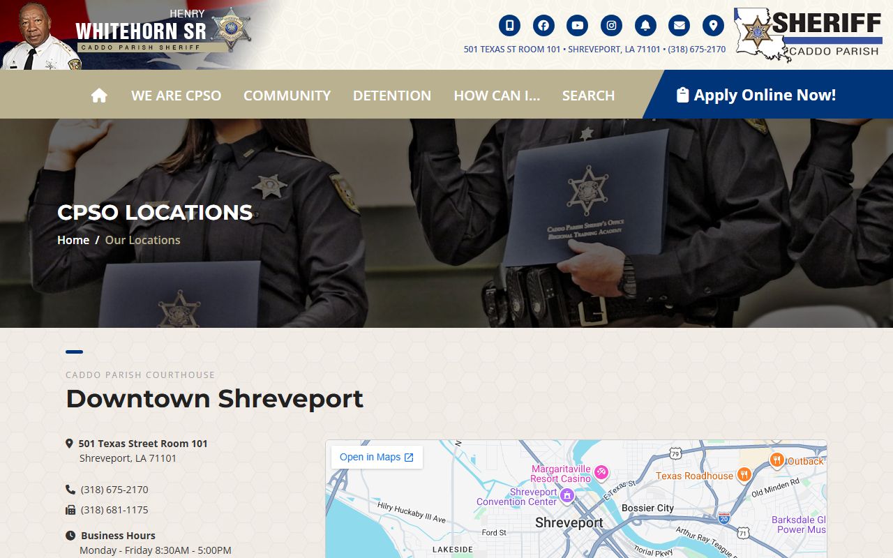 Caddo Parish inmate records sheriff locations