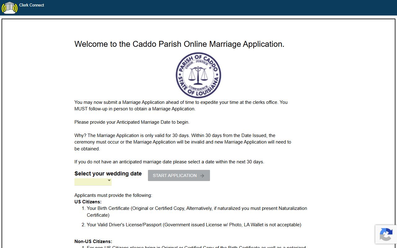 Caddo Parish marriage records online marriage application