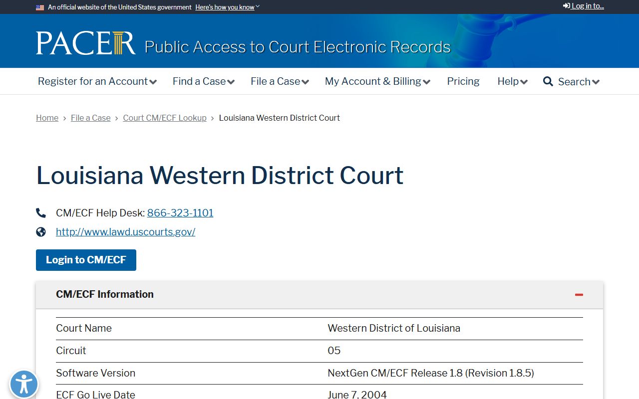 Caddo Parish probate records PACER Western District Louisiana source