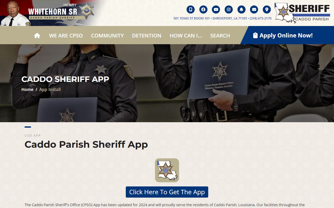 Caddo Parish warrant records CPSO mobile app alerts